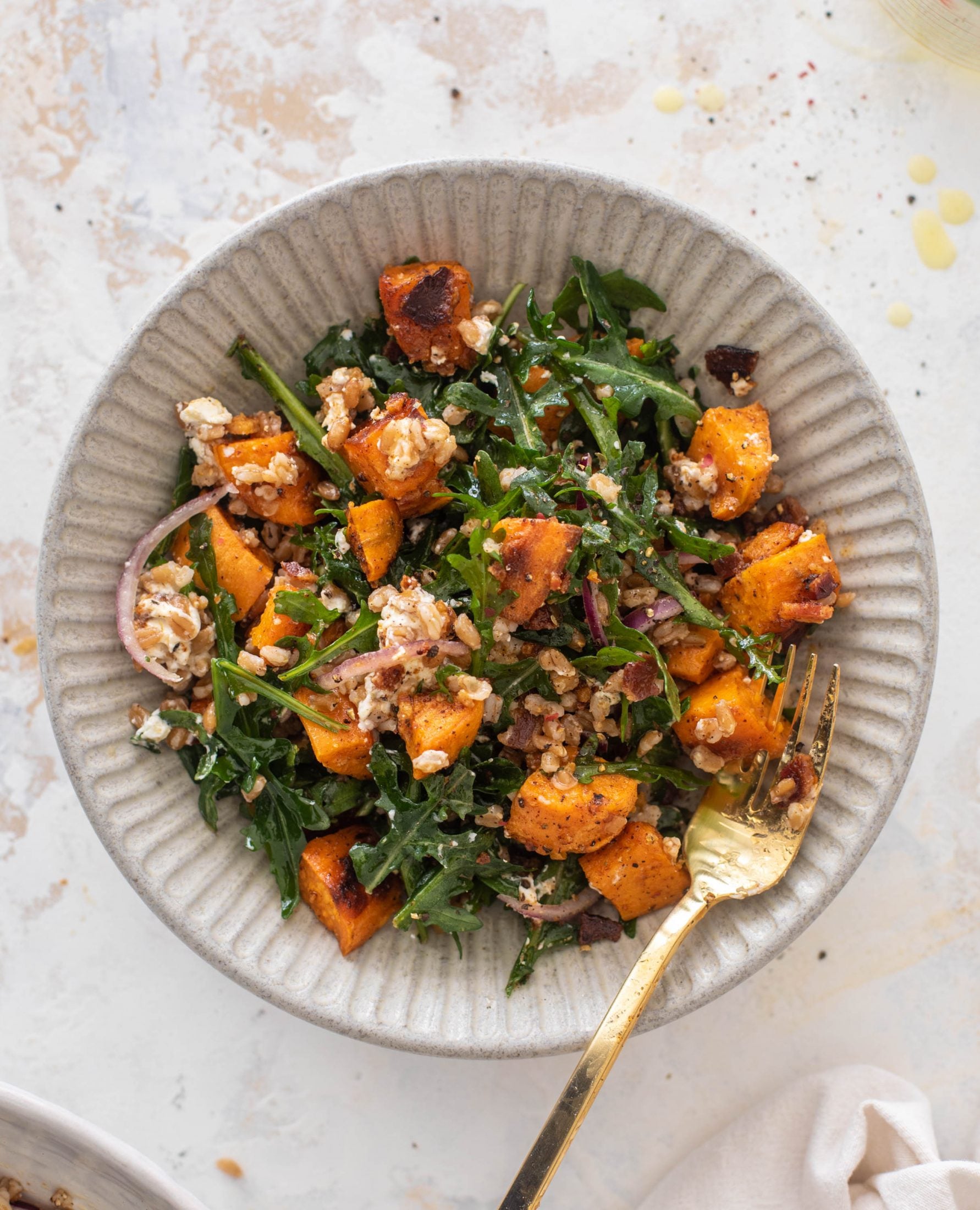 sweet potato farro salad