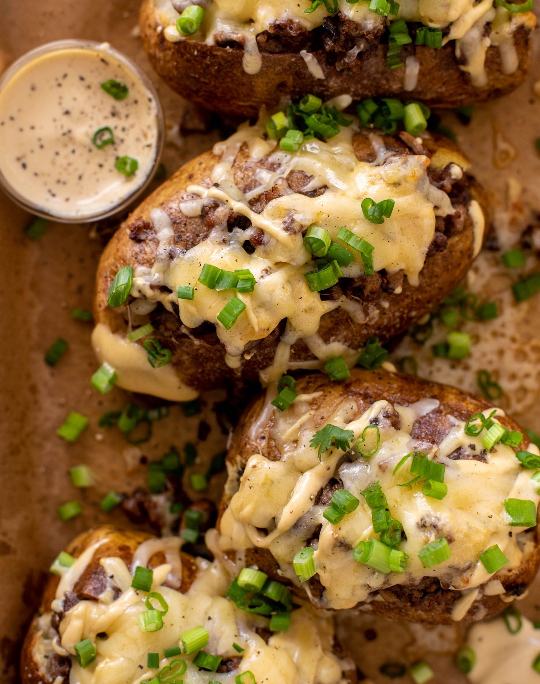 mushroom swiss cheeseburger stuffed potatoes