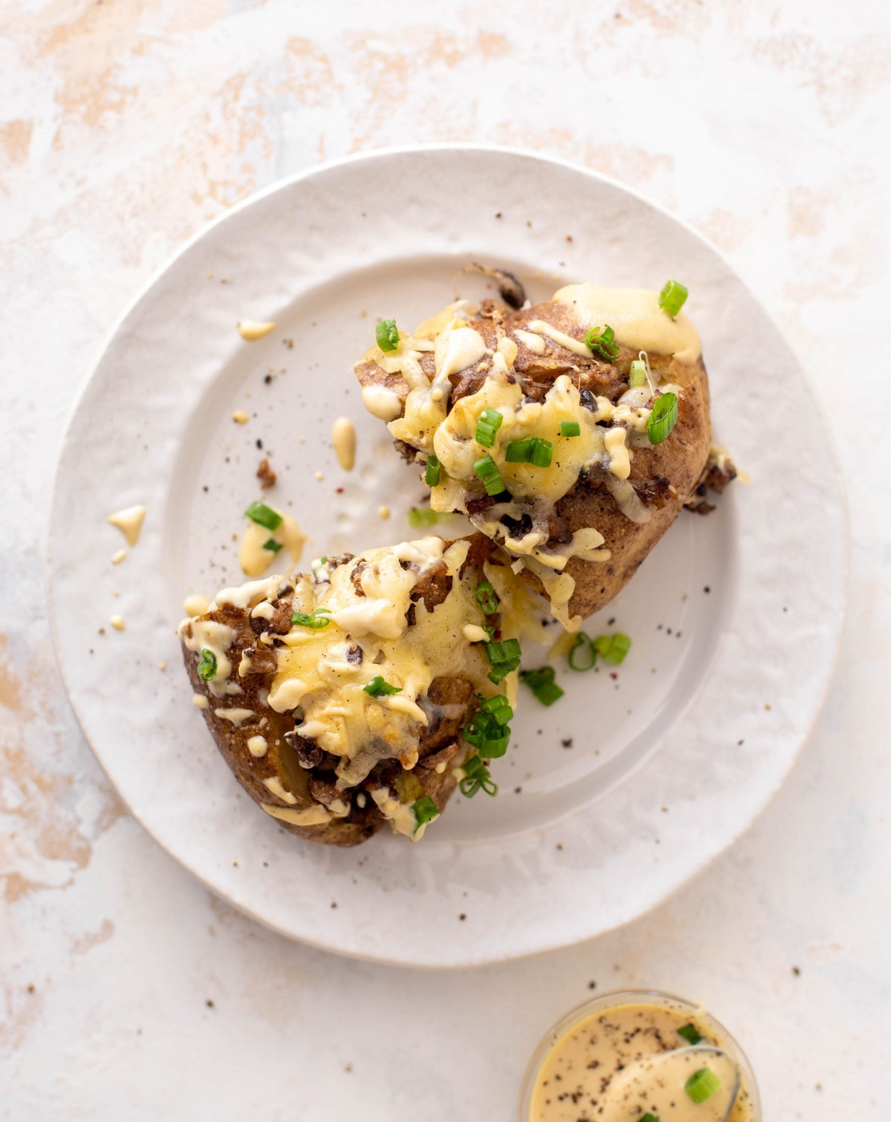 mushroom swiss cheeseburger stuffed potatoes