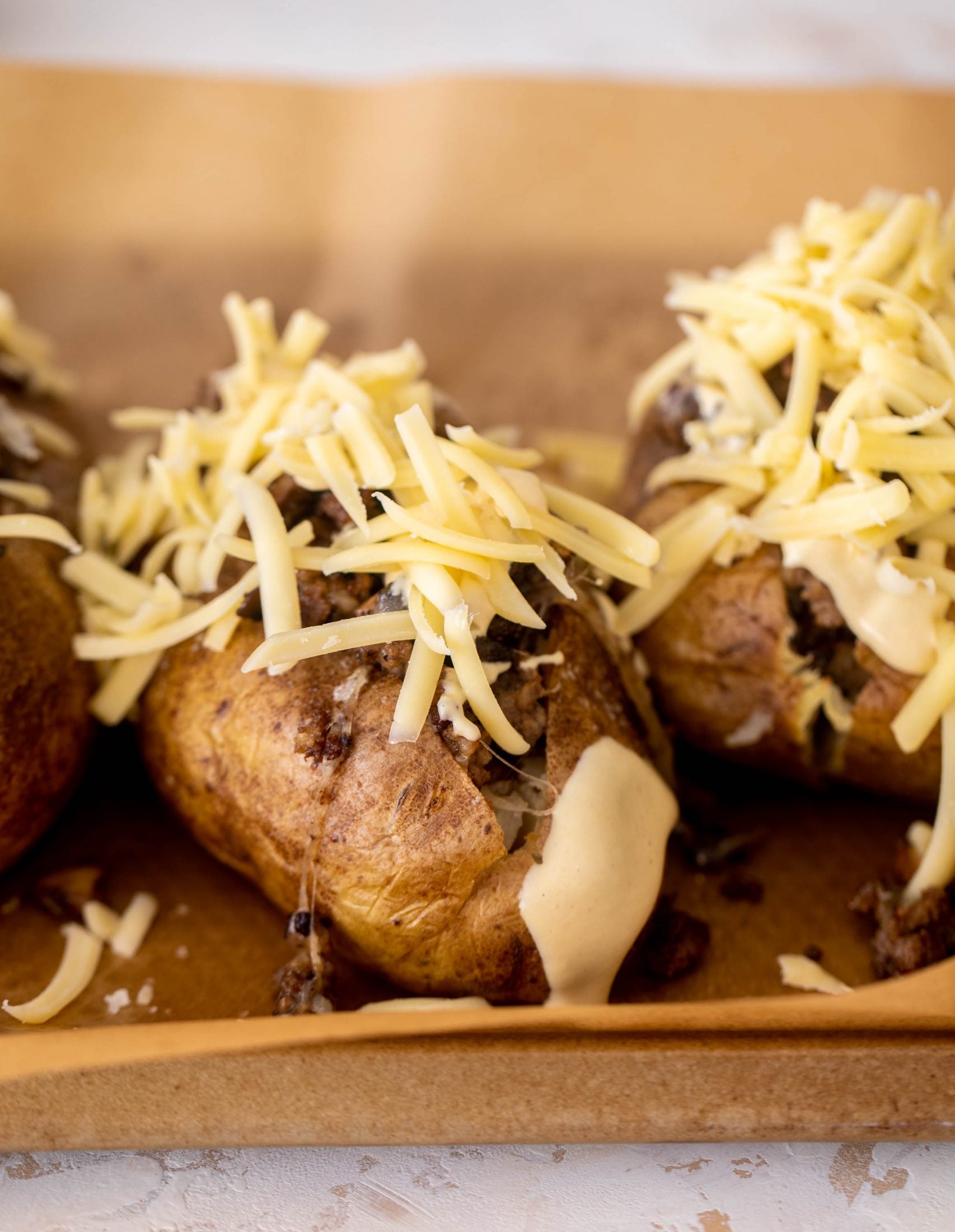 mushroom swiss cheeseburger stuffed potatoes