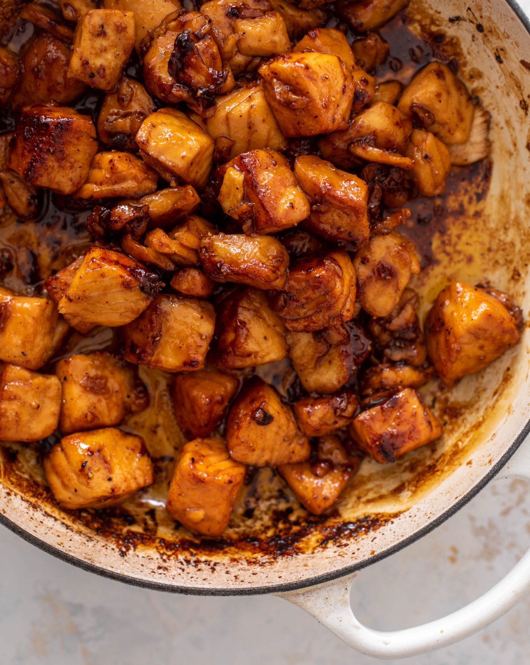 sticky orange salmon bowls