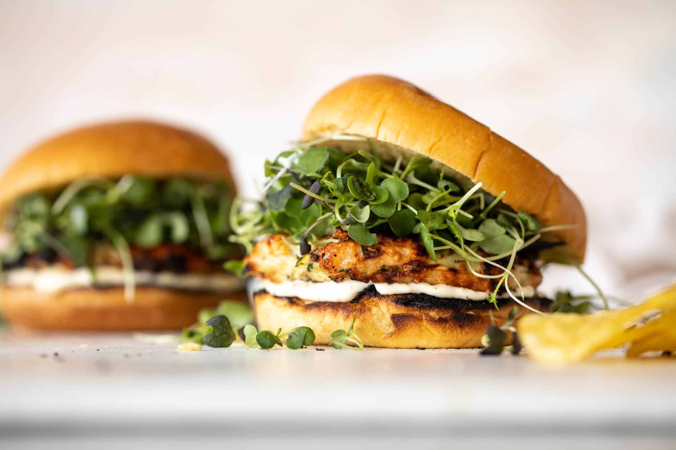 grilled zucchini chicken burgers